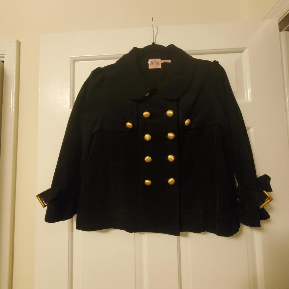Juicy Couture cropped corduroy jacket black M